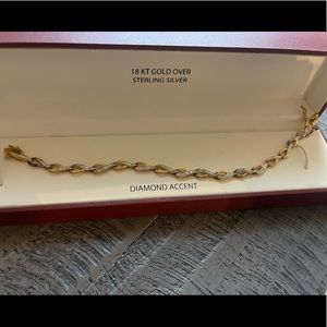 18k gold sterling silver diamond accent bracelet